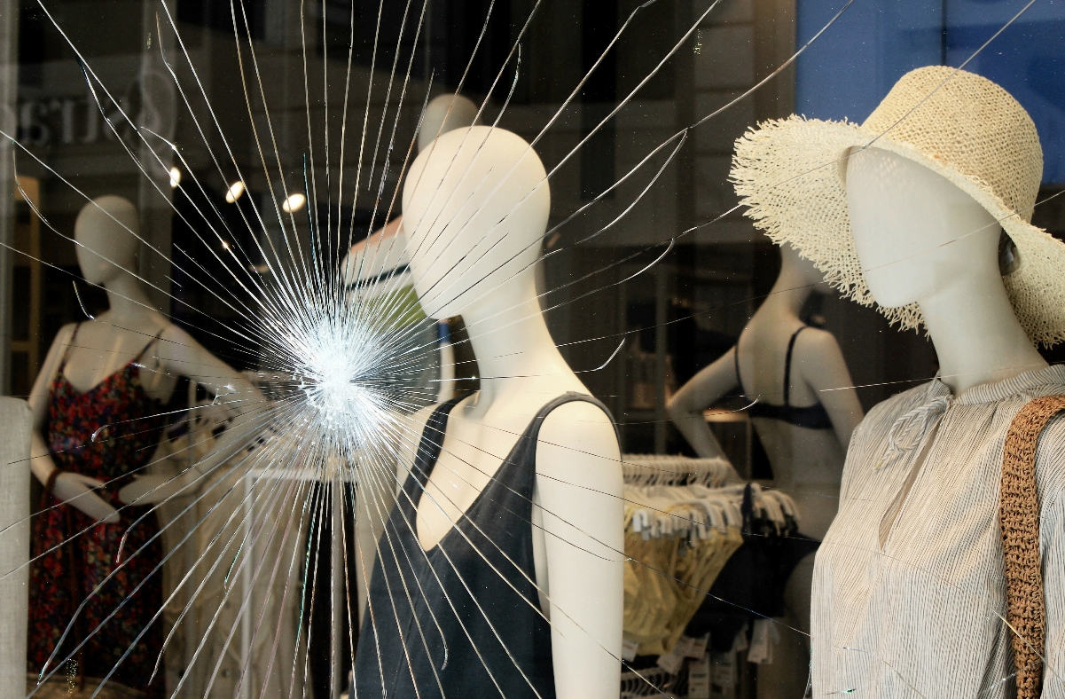 Store window broken, Commercial Property Damage