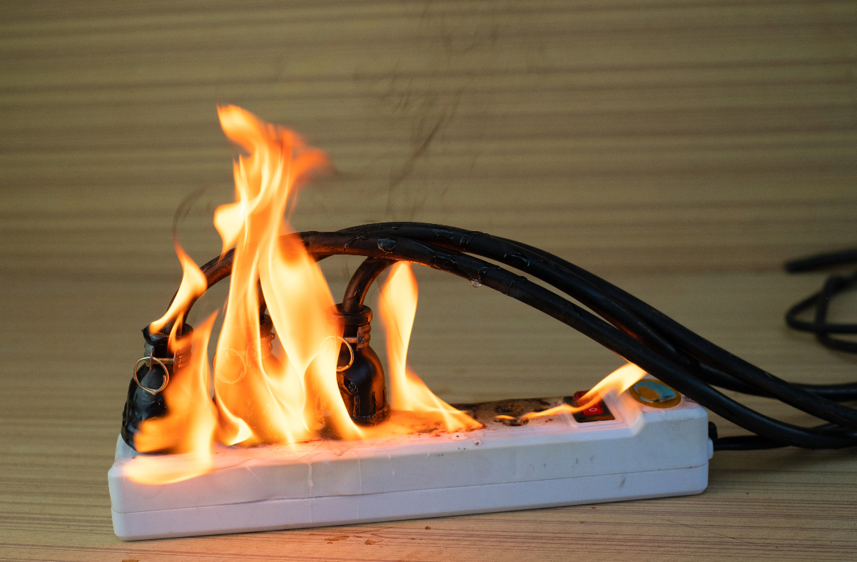 Power strip on fire - Commercial Property Insurance