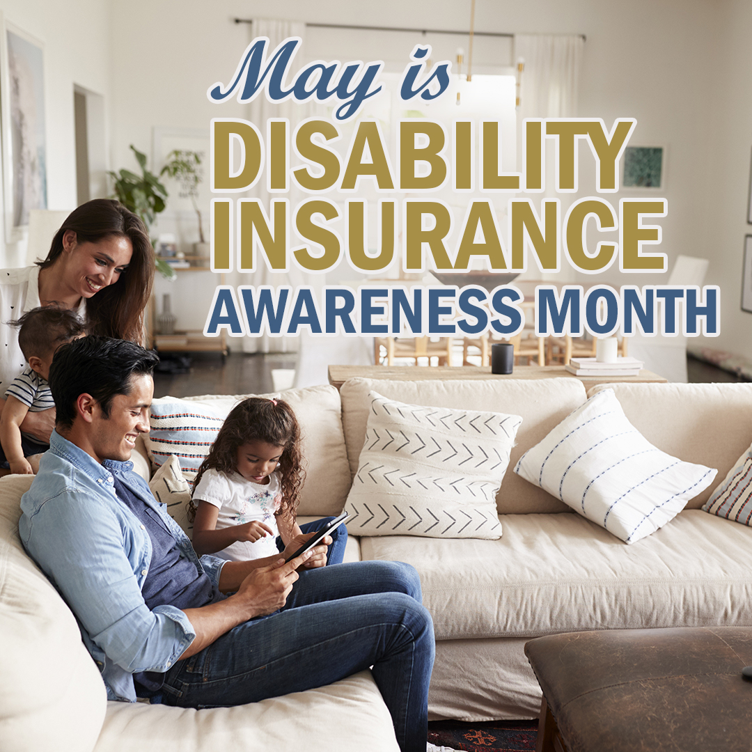 Disability Insurance Awareness Month, family sitting on couch