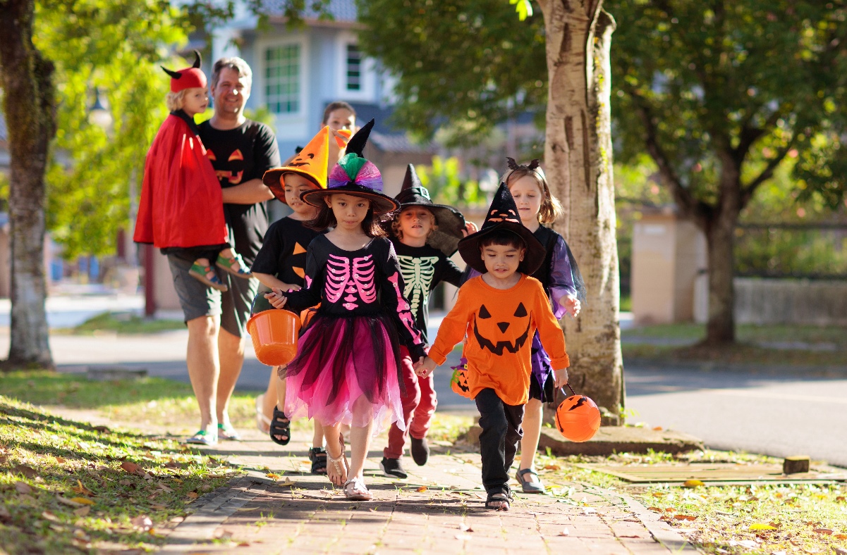 Children trick or treating