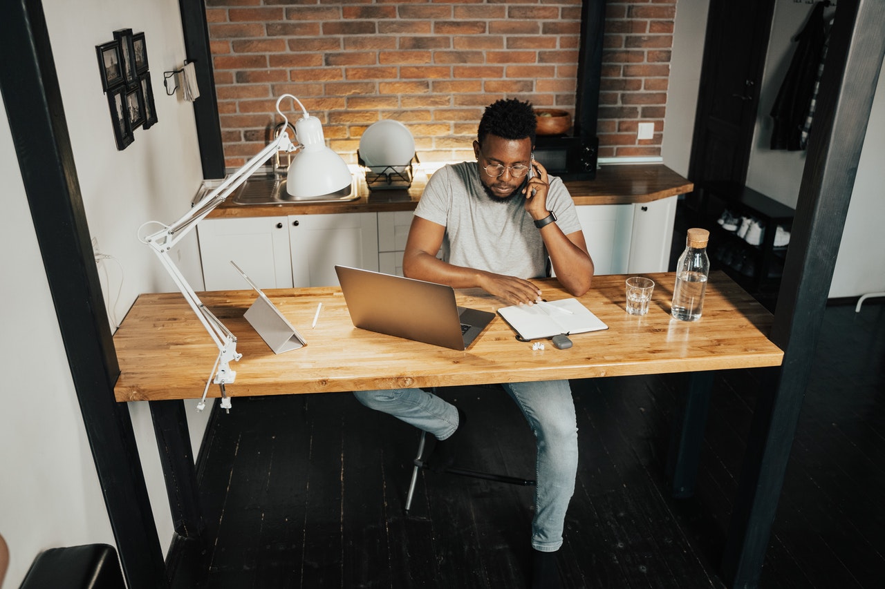 Man working from home office