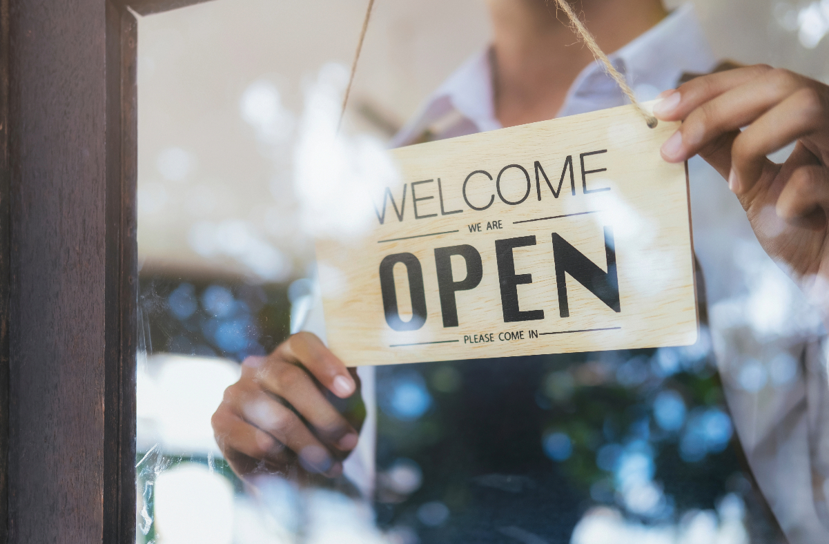 Small business open sign - Small Business Insurance