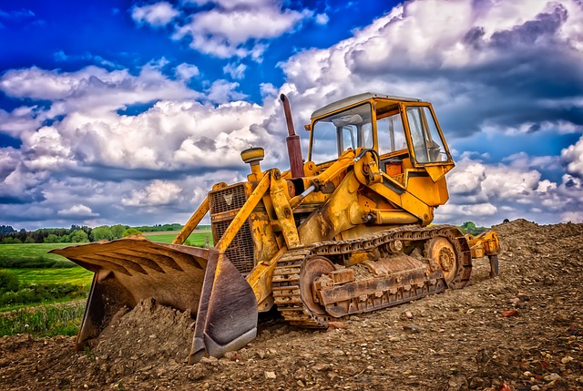bulldozer on construction site