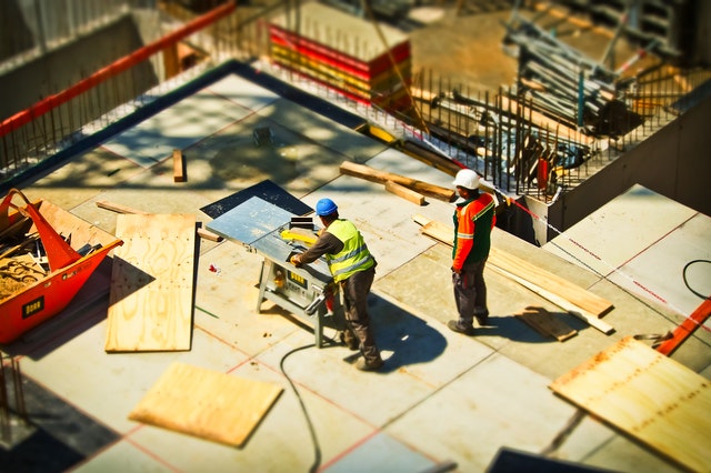 Workers at construction site